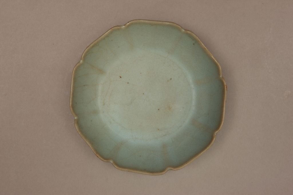 图片[2]-Jun Kiln Sky Blue Glazed Sunflower Mouth Plate-China Archive